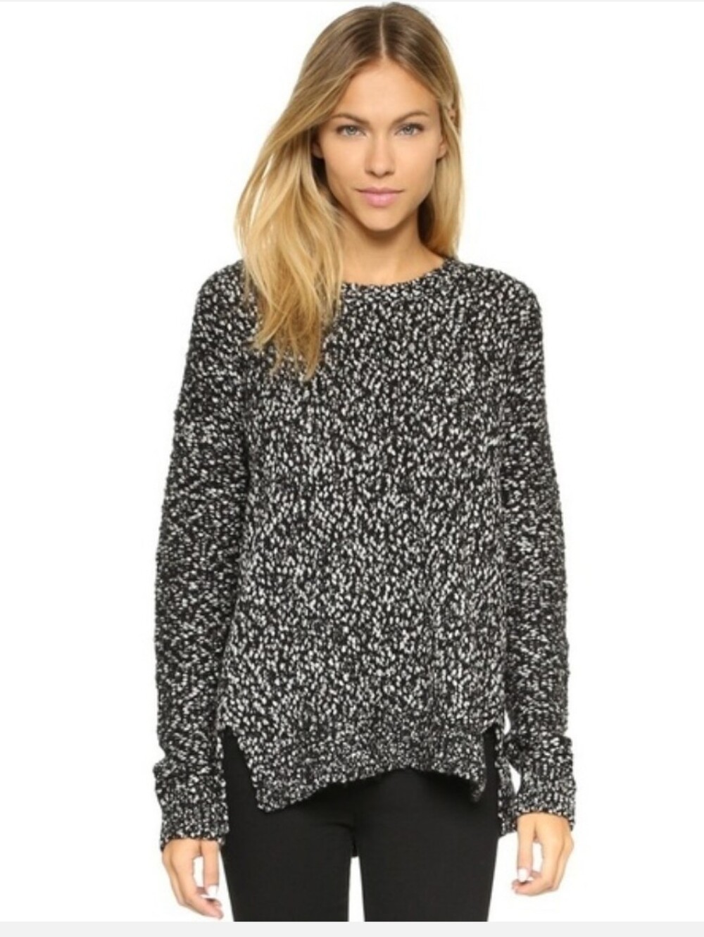 Vince Marled Melange Knobby Knit Boucle Chunky Sweater